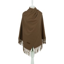 Bursa İpek Kahverengi Düz Renk Kışlık Şal