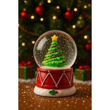 Biton Toptan 2026 Yılbaşı Noel Süslü Çam Ağacı Temalı Mini Boy Işıklı Kar Küresi 6.5 cm A