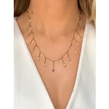 Youes Jewelry Çelik 14K Gold Renk Sallantılı Kadın Kolye