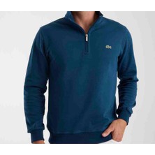 Lacoste Fermuar Yaka Regular Fit Uzun Kol Petrol Mavi