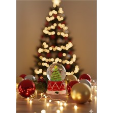 Home Dekor Hediye Noel Yılbaşı Hediyesi çam Ağacı Temalı Işıklı Mini Kar Küresi 6.5cm Çam Ağacı Figürlü Dekoratif Obje