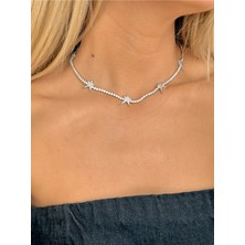Youes Jewelry Çelik Dönmeyen Su Yolu Kolye Zirkon Taşlı Choker
