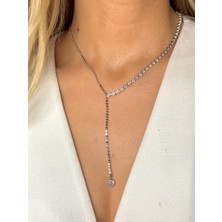 Youes Jewelry Çelik Zirkon Taşlı Su Yolu Y Kadın Kolye