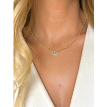 Youes Jewelry 316L Çelik Nazar Kolye Minimalist Kadın Kolye