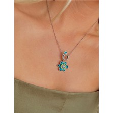 Youes Jewelry Idyllia Serisi Kolye Mavi Çiçek Kolye