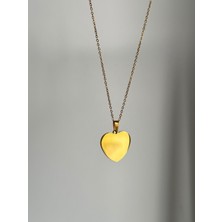 Youes Jewelry 316L Çelik Kalpli Plaka Kolye