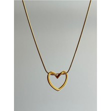 Youes Jewelry Çelik Valentine's Düğüm Kalp Kolye Gold 3 Boyutlu 316L Çelik Kadın Gold