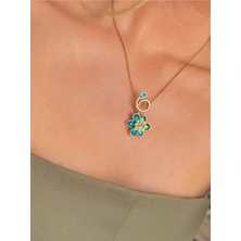 Youes Jewelry Idyllia Serisi Kolye Pembe Çiçek Kolye