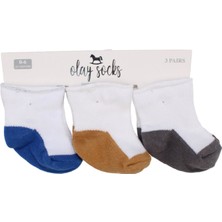 Bebegen Erkek Bebek Füme Kahve Laci Lastiksiz  Çorap 0-6 Ay