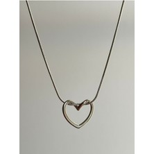Youes Jewelry Çelik Valentine's Düğüm Kalp Kolye Gold 3 Boyutlu 316L Çelik Kadın Silver