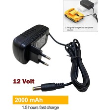 12V Li-Ion Pil Şarj Cihazı, Yedek Batarya ve Adaptör