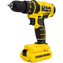 Akülü Plastik Mandren Darbesiz 58VF Vidalama Matkap Seti (Sarı) 5p