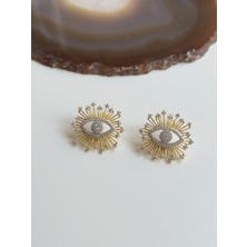 Youes Jewelry 316L Çelik 14 K Renk Mix Lüx Çift Renk Gold Silver Vıp Seri Premium Kadın Küpe