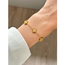 Youes Jewelry 316L Çelik Mini Boy Yonca Bileklik Kadın Bileklik Çift Taraflı Bileklik