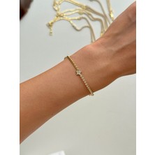 Youes Jewelry Çelik Minimal Su Yolu Gold Kadın Bileklik