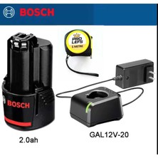 Bosch Gba 12V 2.0AH Profesyonel Akü, Gal 12V-20 Şarj Aleti ve Ölçer Set