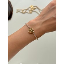Youes Jewelry Çelik Minimal Su Yolu Gold Kadın Bileklik