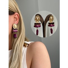 Youes Jewelry Gold Baget Taşlı Sallantılı Parlak Taşlı Lüx Küpe