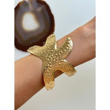 Youes Jewelry Deniz Yıldızı Çelik Kalın Kelepçe, Pazu Kelepçe Olarak Da Kullanabailirsiniz