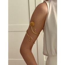 Youes Jewelry Arm Cuff Çelik Güneş Helen Helenistik Pazu Kol Kelepçesi Gold Ayarlanabilir Kelepçe
