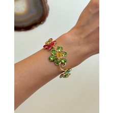 Youes Jewelry 316L Çelik Renkli Taşlı Kadın Bileklik İdyllia Zarif Tasarım ile Göz Alıcı