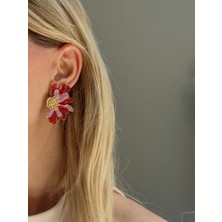 Youes Jewelry Çelik Çiçek Simli Lüx Küpe