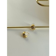 Youes Jewelry 316L Çelik 14 K Renk Mix Lüx Çift Renk Gold Silver Vıp Seri Premium Kadın Küpe Minimal Küpe