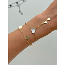 Youes Jewelry 316L Çelik Sallantılı Bileklik Sarı Renk Kadın Erkek İçin Şık Aksesuar