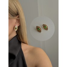 Youes Jewelry 316L Çelik 14 K Renk Mix Lüx Çift Renk Gold Silver Vıp Seri Premium Kadın Küpe Minimal Küpe