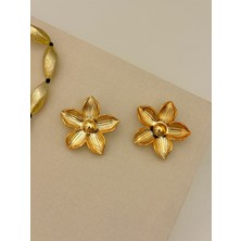 Youes Jewelry Kadın Gold Çiçek Küpe
