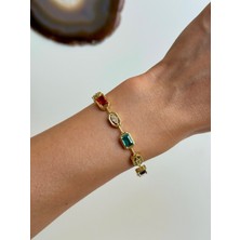 Youes Jewelry 316L Çelik Element Renkli Taşlı Bileklik Kadın Erkek Unisex