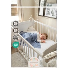 Hazel & Coral 2 Katlı Müslin Bebek Örtüsü & Battaniyesi Indigo Mavisi