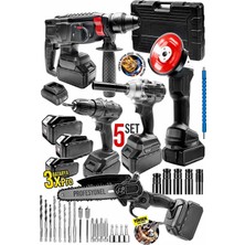 Profesyonel Şarjlı Darbeli 5'li Set, Taşlama ve Matkap Uygulaması