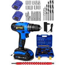 58V 8AH Lityum Blue Seri Çift Akülü Vidalama ve Metal Şanzuman Seti