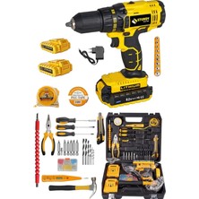 58V Çift Akülü Metal Vidalama Seti, 99 Parça Uç, Profesyonel Kalite