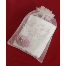 Fnt Keseli Güpürlü Ufak Havlu ve Kokulu Sabun Hediyelik Bohçalık Çeyizlik