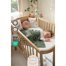 Hazel & Coral 2 Katlı Müslin Bebek Örtüsü & Battaniyesi Zümrüt Yeşili
