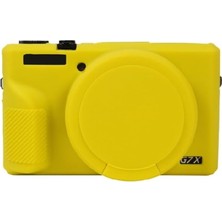 Dp Canon Powershot G7 x Mark Iıı / G7X3 Lens Kapaklı Yumuşak Silikon Koruyucu Kılıf Sarı Renk
