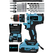 12V 1.5AH Çelik Şanzıman Darbeli Şarjlı Matkap Mavi