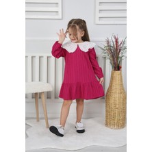 Canan Çakmak Kız Çocuk Yakası Dantel Detaylı Elbise