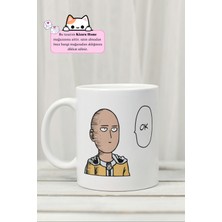 One Punch Man - Saitama Ok Anime Tasarım Baskılı Porselen Kupa Bardak