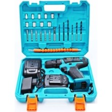 24V 5AH Lion Çift Akülü Darbesiz Şarjlı Matkap ve 24 Parça Uç Seti