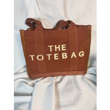 Leaf Accessory Tote Bag Büyük Boy Çanta, Fermuarlı, Elde ve Omuz Askılı, Kahverengi