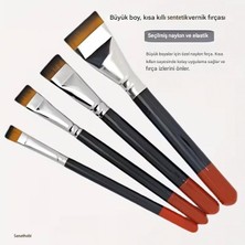 Sanathobi Düz Kesik Fırça Seti 4 Adet-Çini Sırlama, Prüzsüz Uygulama, Akrilik Boya, Yağlı Boya, Resim Fırçası