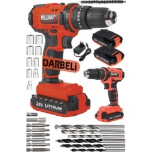 24V Bakır Sargılı Çelik Şanzımanlı Darbeli Şarjlı Matkap