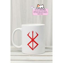 Berserk - Berserk Anime Kırmızı Logolu Tasarım Baskılı Porselen Kupa Bardak