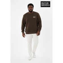 Superlife Erkek Büyük Beden Brooklyn 1970 Baskılı Bisilet Yaka Ince Sweatshirt SPR26BSW956-3