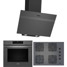 Siemens Yeni HU717ABN0T EO7C8PP300(67 Cm) Ocak LC64KPJ70T Gri Ankastre Set