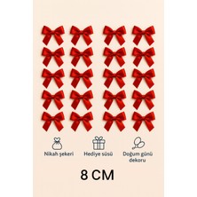 Hediye24 25 Adet Kırmızı Fiyonk Kurdele Kurdele Fiyonk | 8CM*25MM