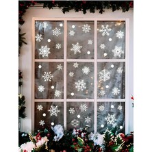 Aiki,35 Farklı Model 105 Adet Kar Tanesi Baskı Cam, Duvar Sricker